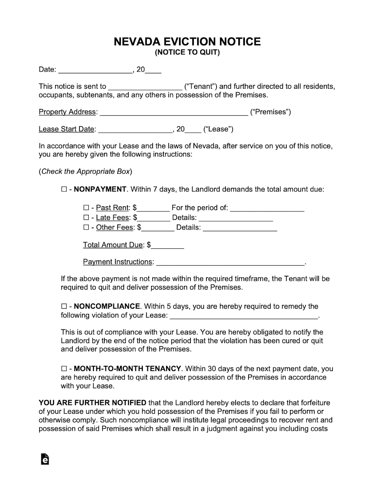 Free Printable Landlord Forms