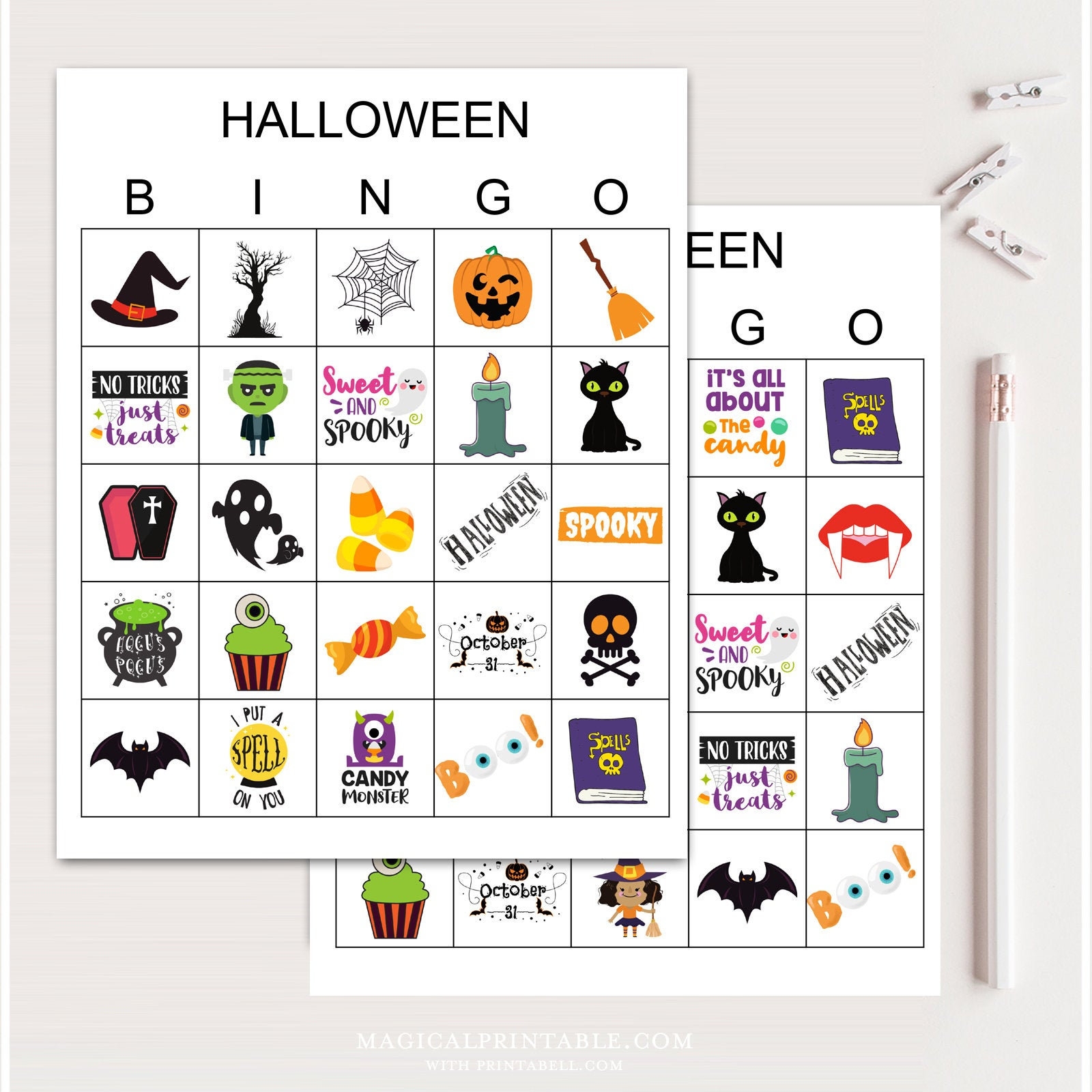 100 Halloween Bingo Cards Printable Halloween Bingo Halloween Party Game Fun Halloween Games Bingo Game For Halloween Party Bs701 Etsy