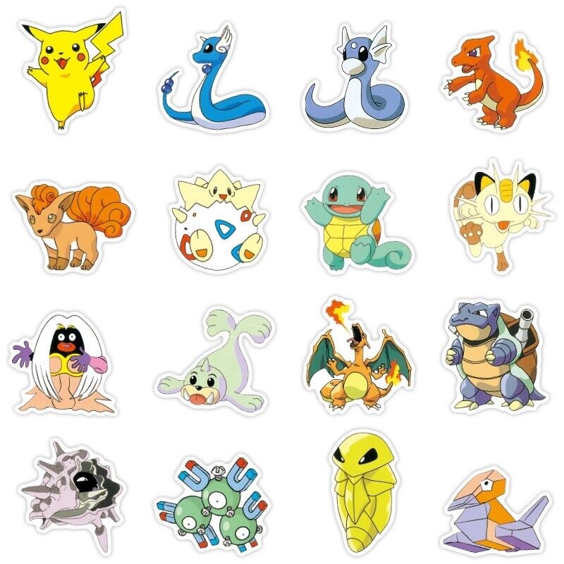 100 Pokemon Stickers Decorate Laptop Phone Books Tablets Party Bag Wall Decal UK EBay