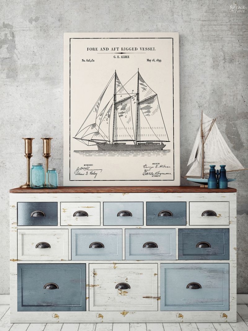 12 Free Nautical Wall Art Printables Vintage Patent Art The Navage Patch