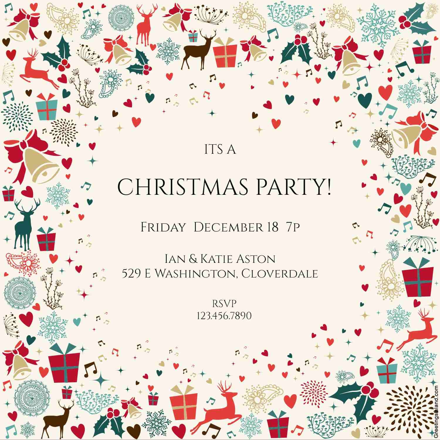 Free Printable Christmas Invitations Templates