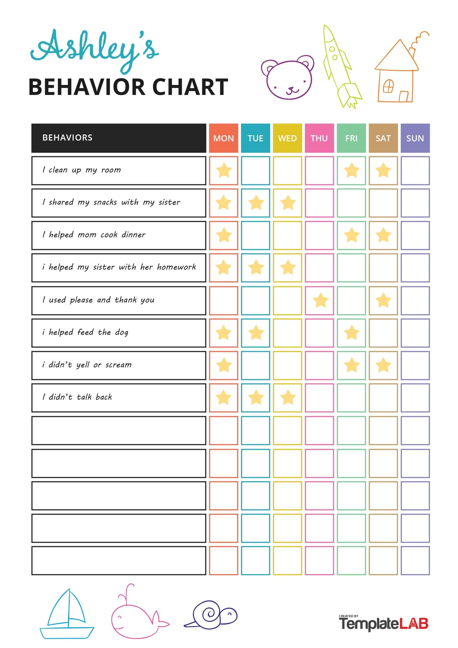 Sticker Behavior Chart Free Printable