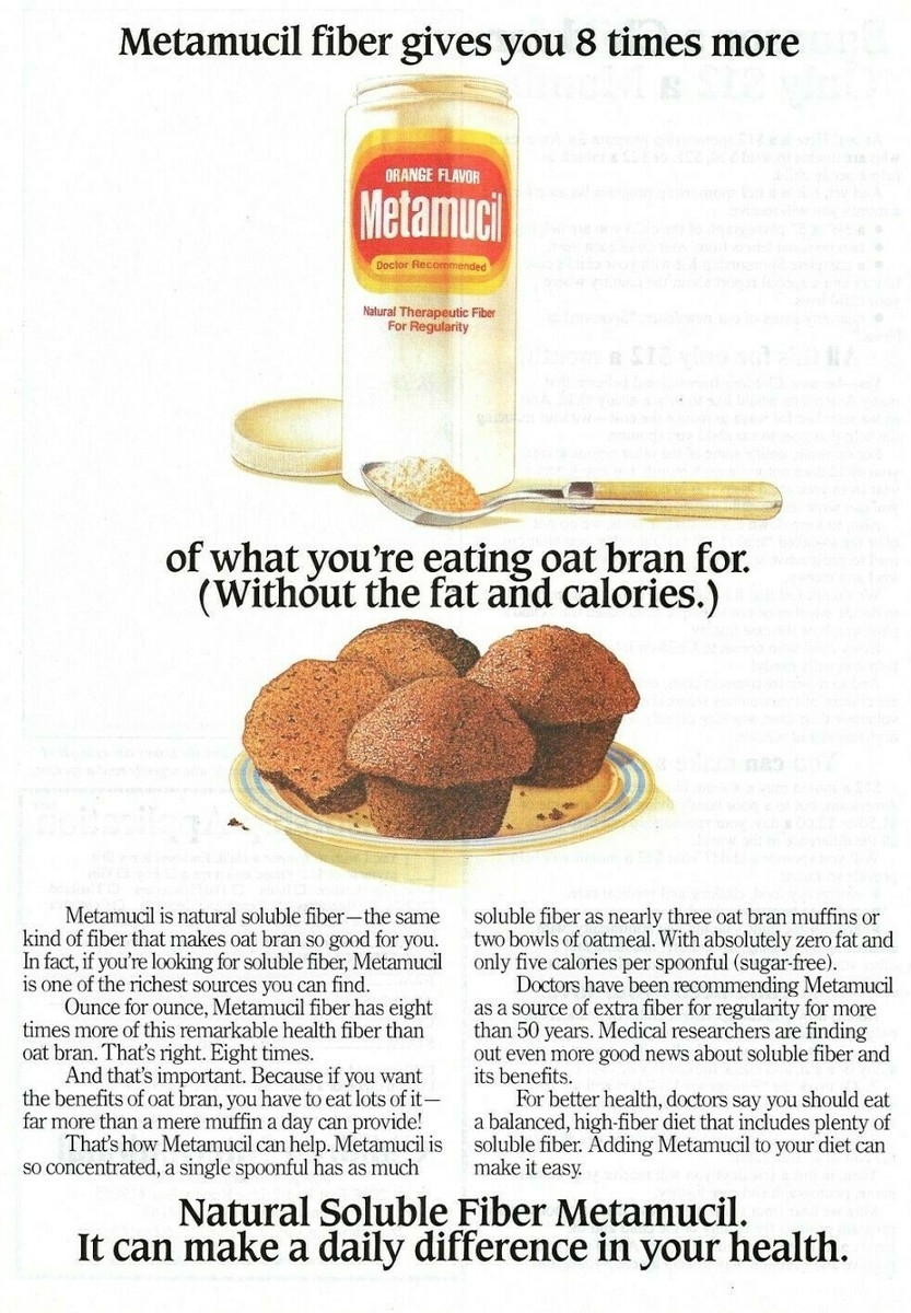 1990 METAMUCIL Vintage Print Ad METAMUCIL FIBER Gives You 8 Times More Of What EBay