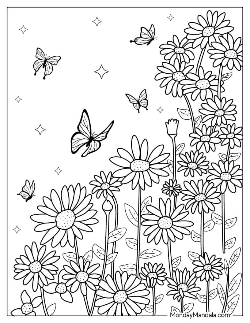 20 Daisy Coloring Pages Free PDF Printables 