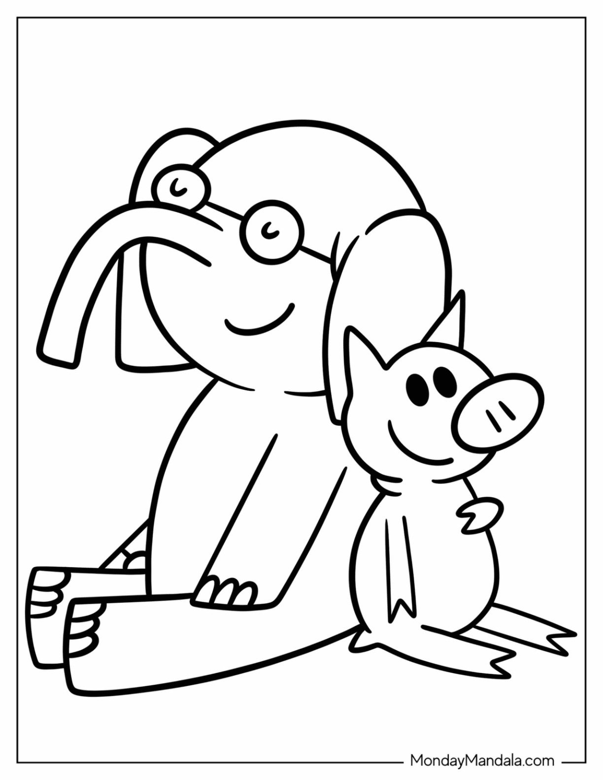20 Elephant Piggie Coloring Pages Free PDF Printables 