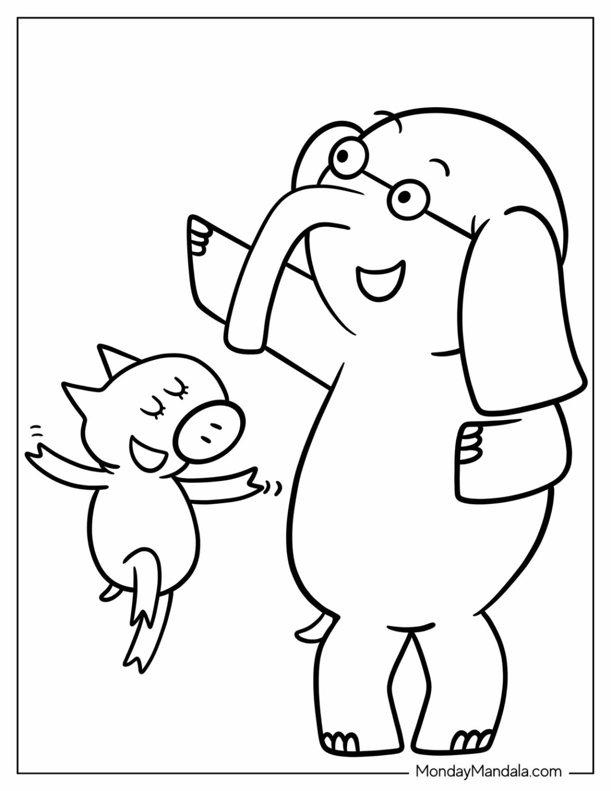 20 Elephant Piggie Coloring Pages Free PDF Printables 