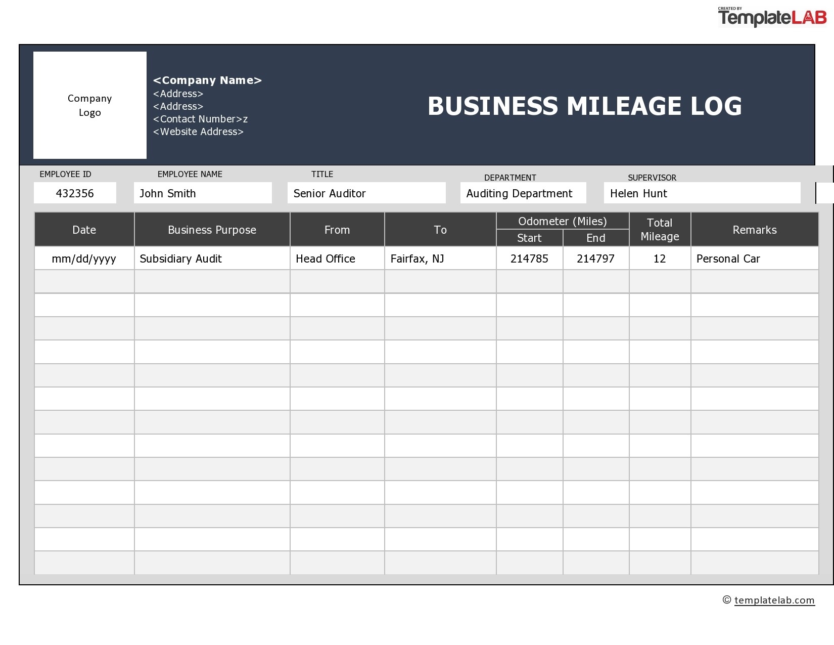 Free Mileage Sheets Printable