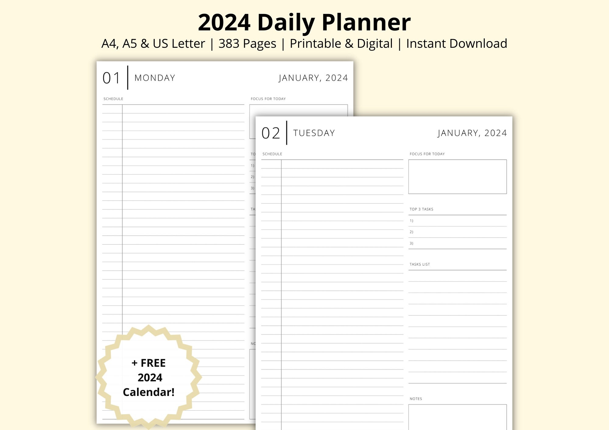 Free Printable Daily Planner 2024