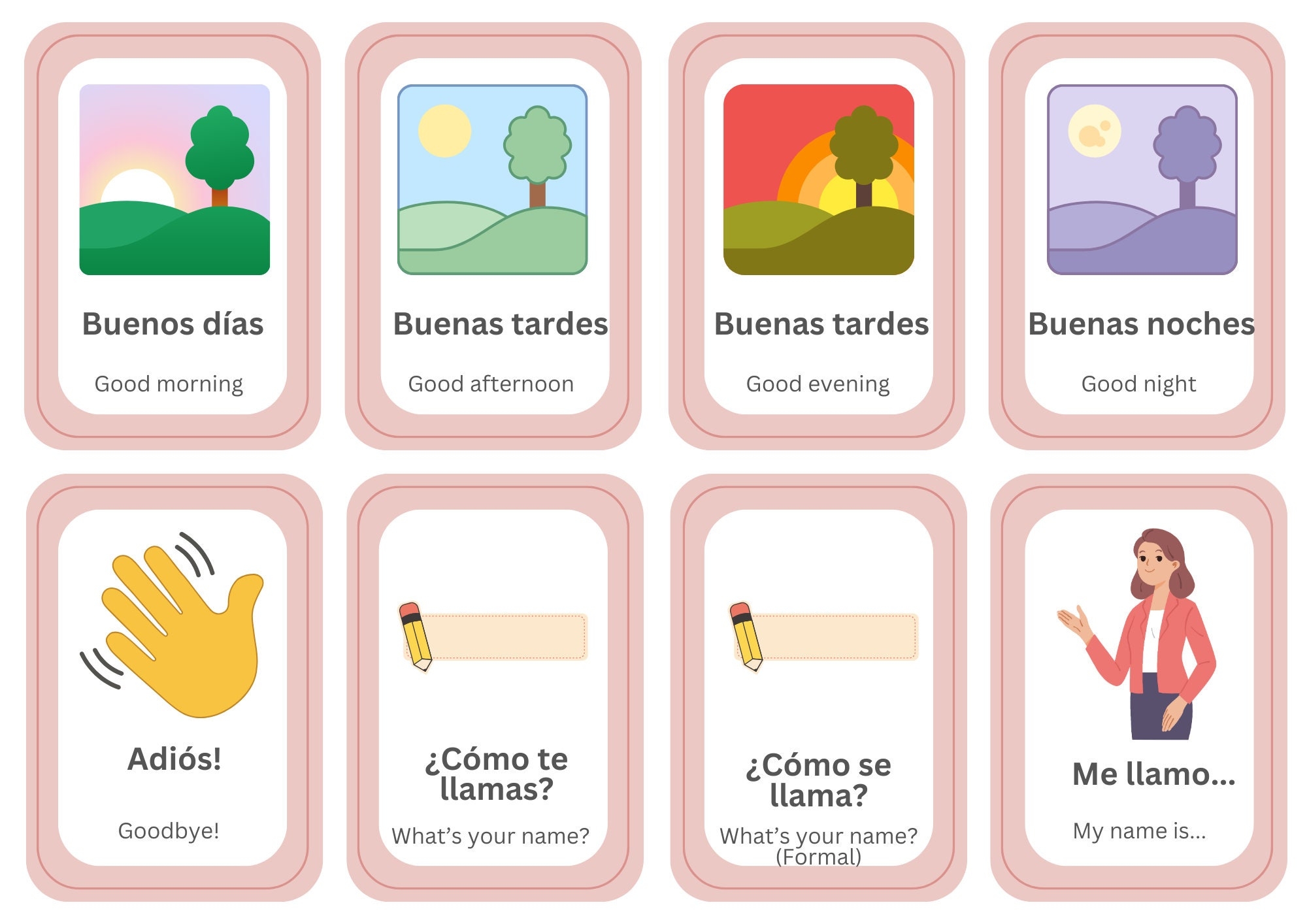 24 Spanish Greeting Flashcards Printable Spanish Flashcards Learn Spanish Spanish Language Flash Cards Etsy