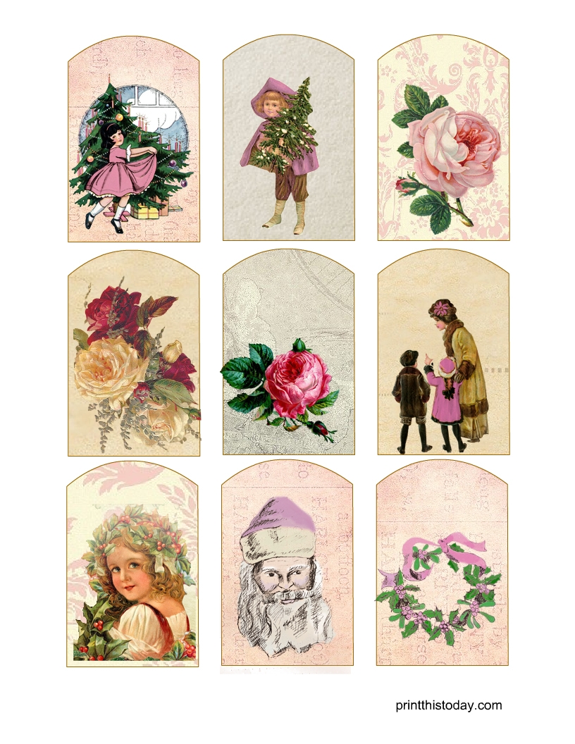 27 Free Printable Vintage And Shabby Chic Christmas Tags