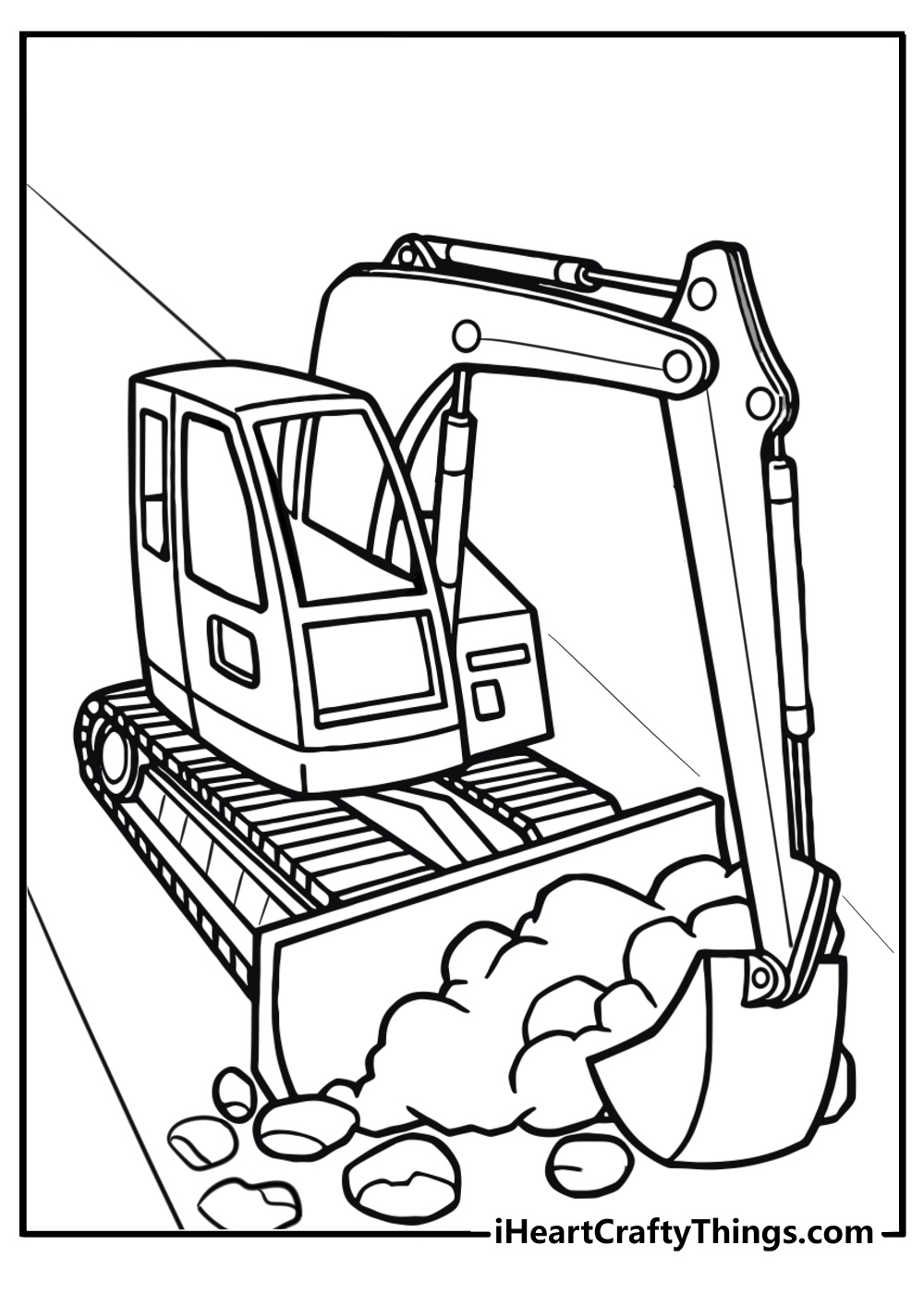 Free Printable Excavator Coloring Pages