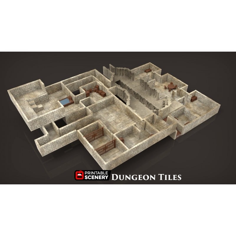 3D Printable Dungeon Tiles Base Set