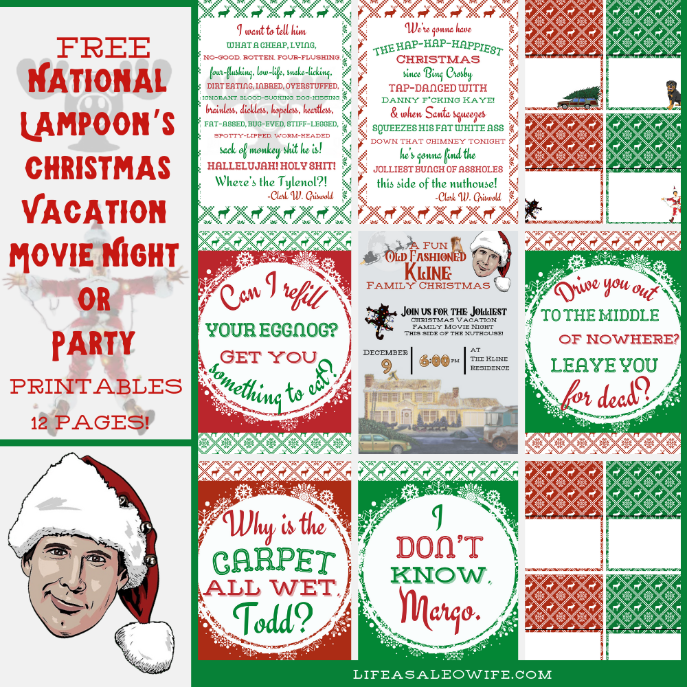 3rd Annual Christmas Family Movie Night Party Printable Set National Lampoon s Christmas Vacation An Epic Collection For The Best Movie Night Ever Life As A LEO Wife