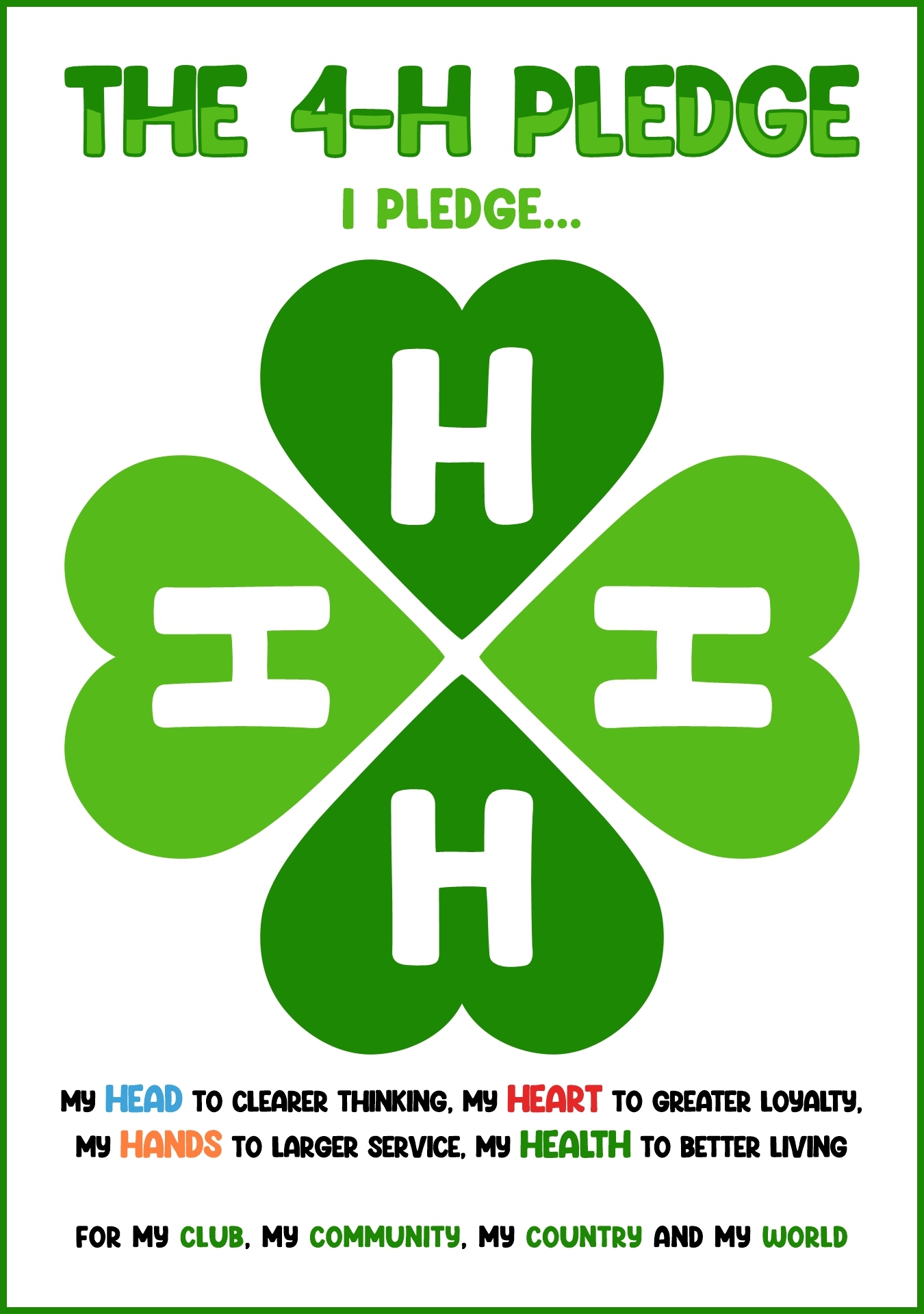 Free Printable 4 H Coloring Pages