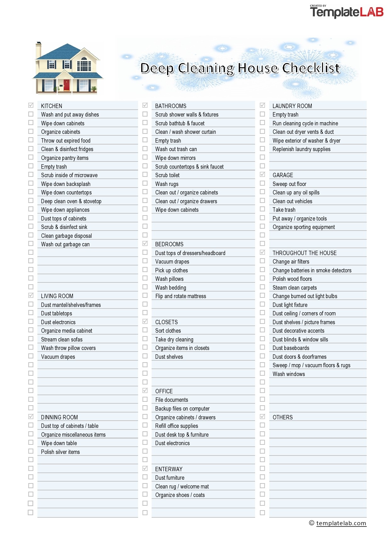 House Cleaning Chart Printable Free