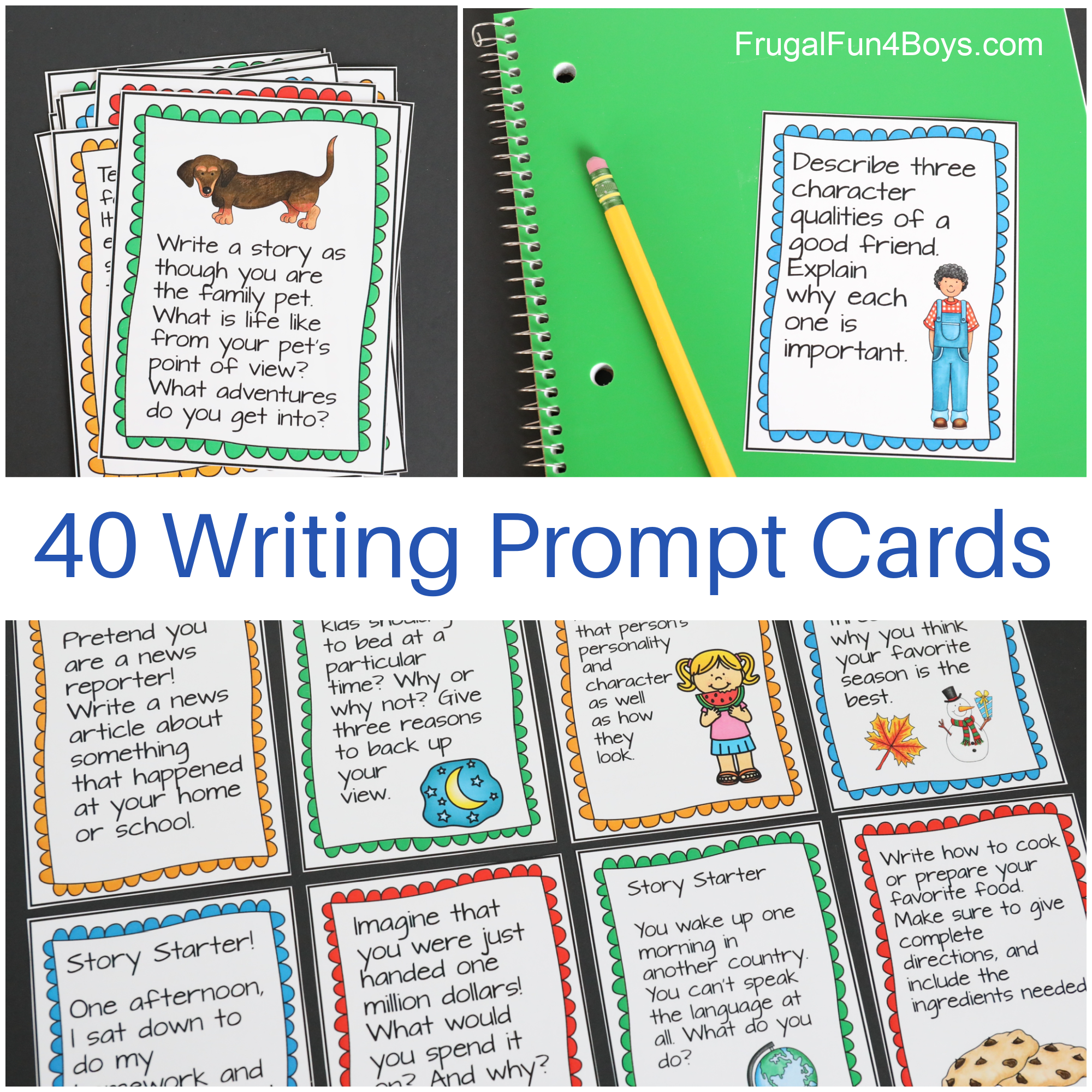 40 Printable Writing Prompts For 3rd 4th And 5th Graders Frugal Fun For Boys And Girls