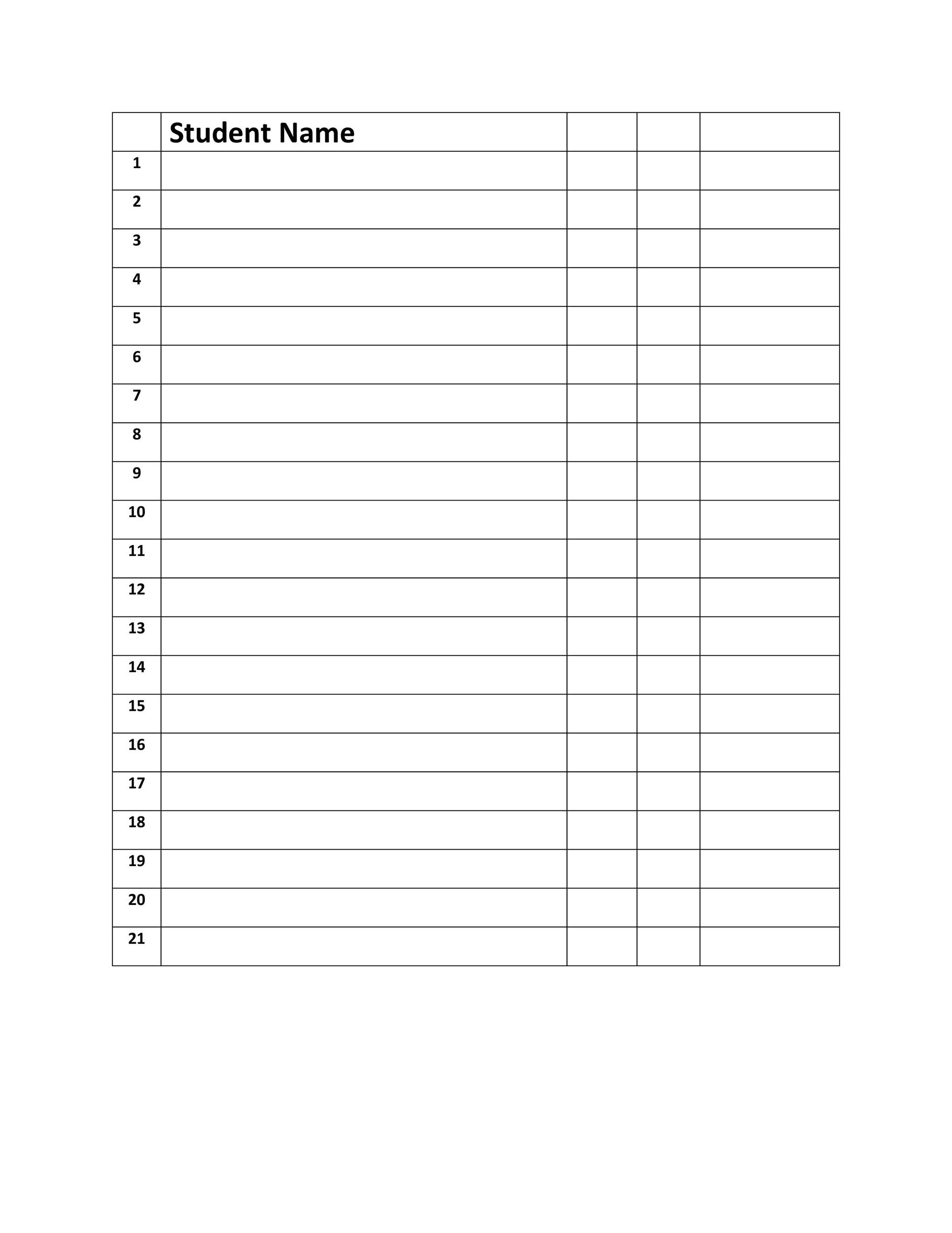 46 Class Roster Templates Class List Examples 