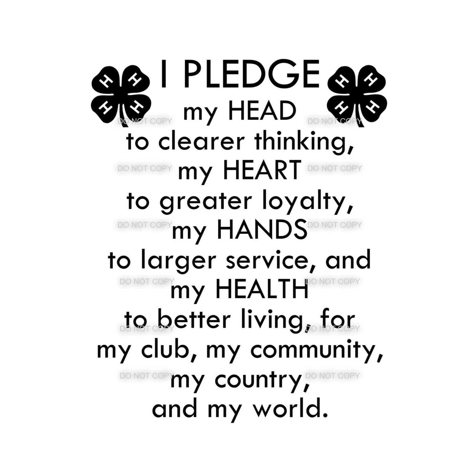 4H Pledge SVG Etsy