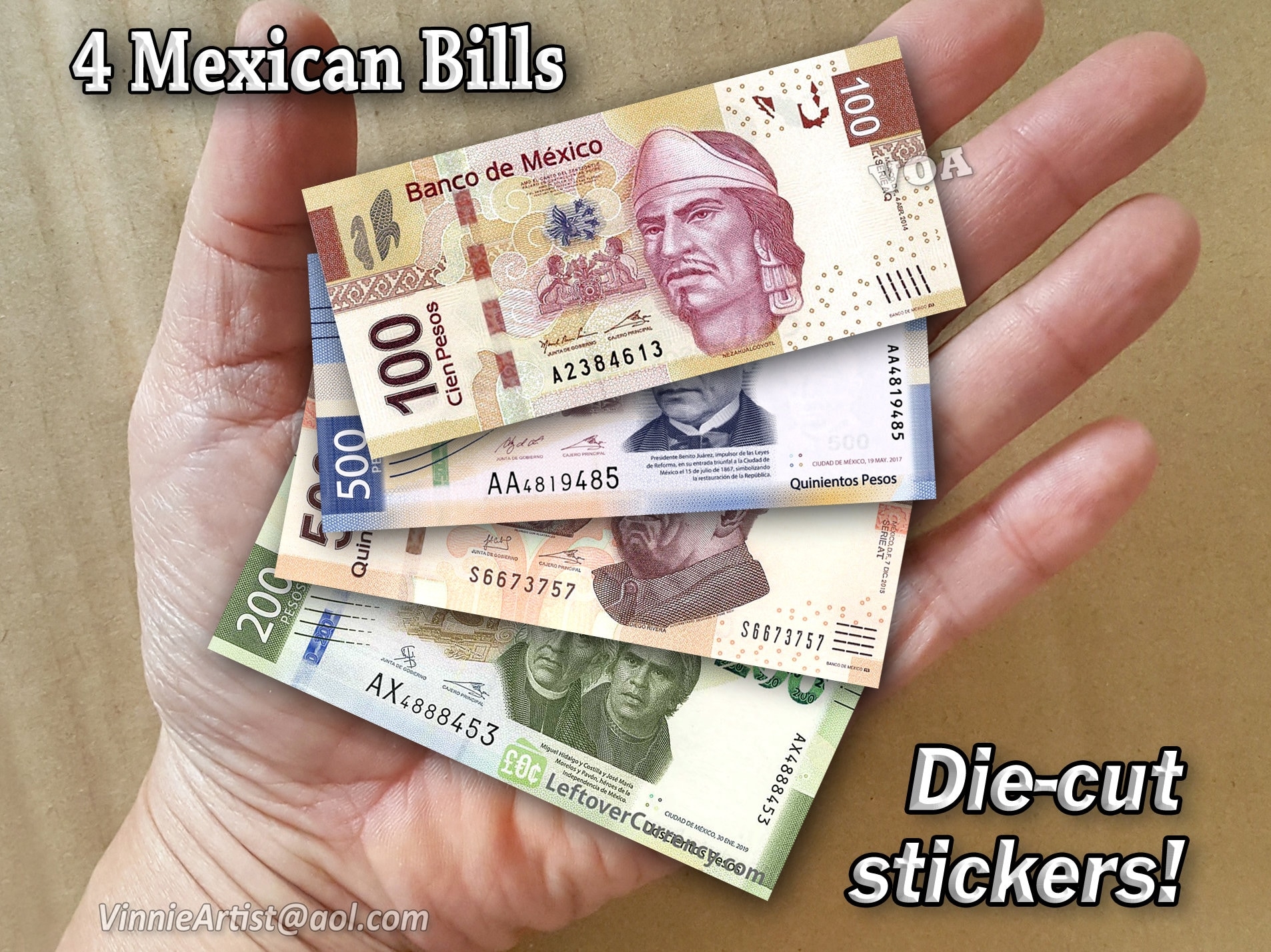 4x Miniature STICKERS Mexican Money Dinero Dollar Bills Tiny Small Mini Cash Mexico Decal Bookmark Book Marks Bookmarkers Book Markers Peso Etsy