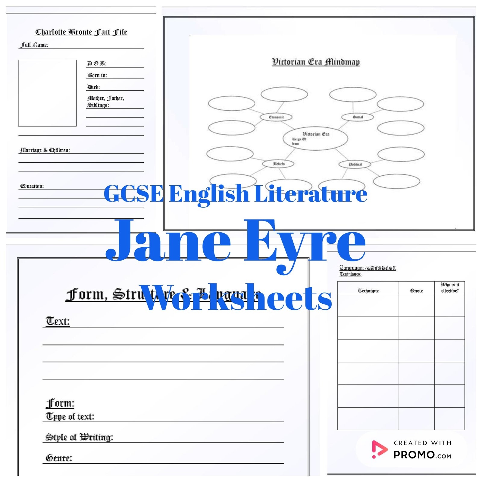 Jane Eyre Free Printables Activities