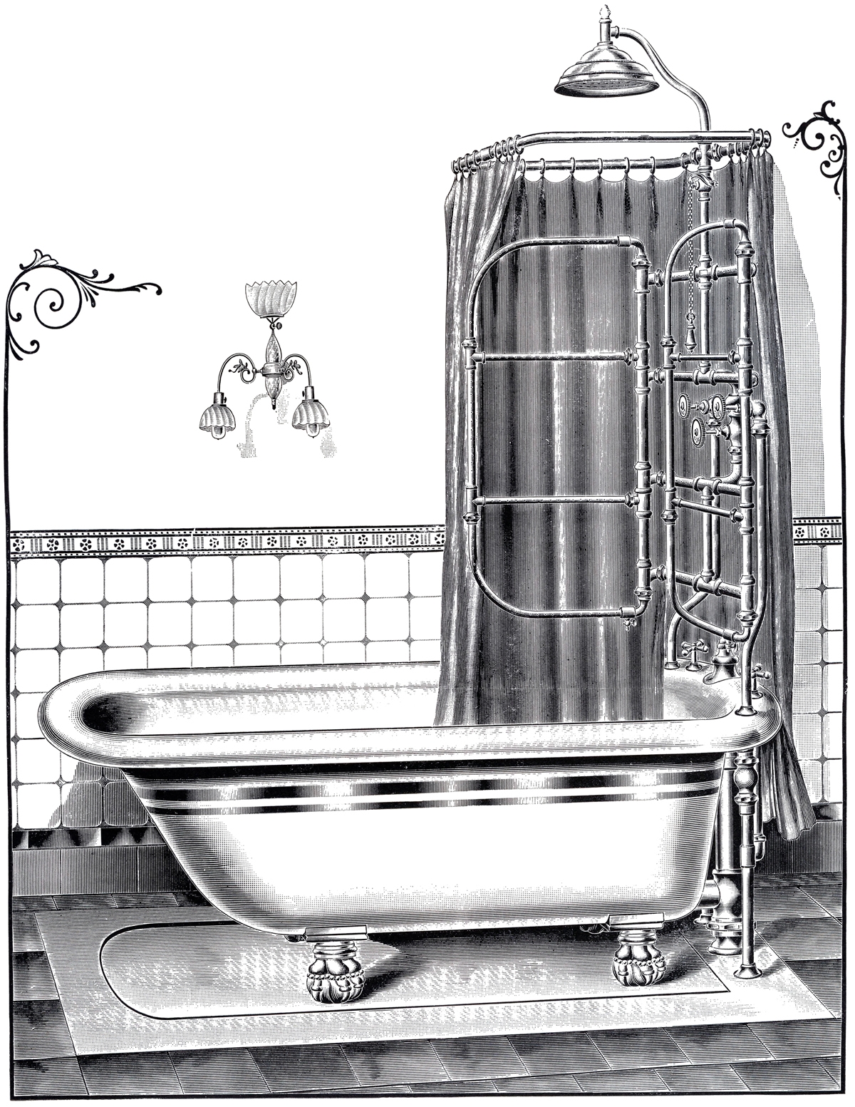 6 Vintage Bathtub Images And Bath Time Clipart The Graphics Fairy