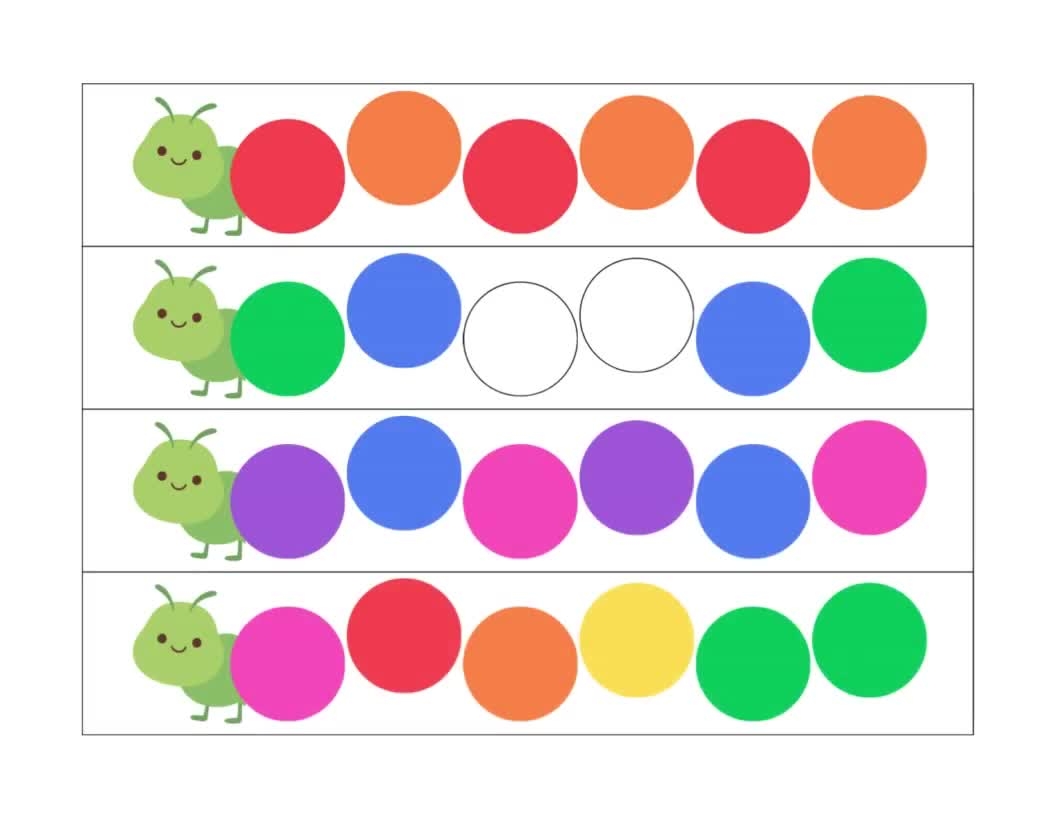 60 Printable Pom Pom Patterns Activity Cards kindergarten Preschool Activity Busybook Special Needs toddler Quiet Time montessori Learning Etsy
