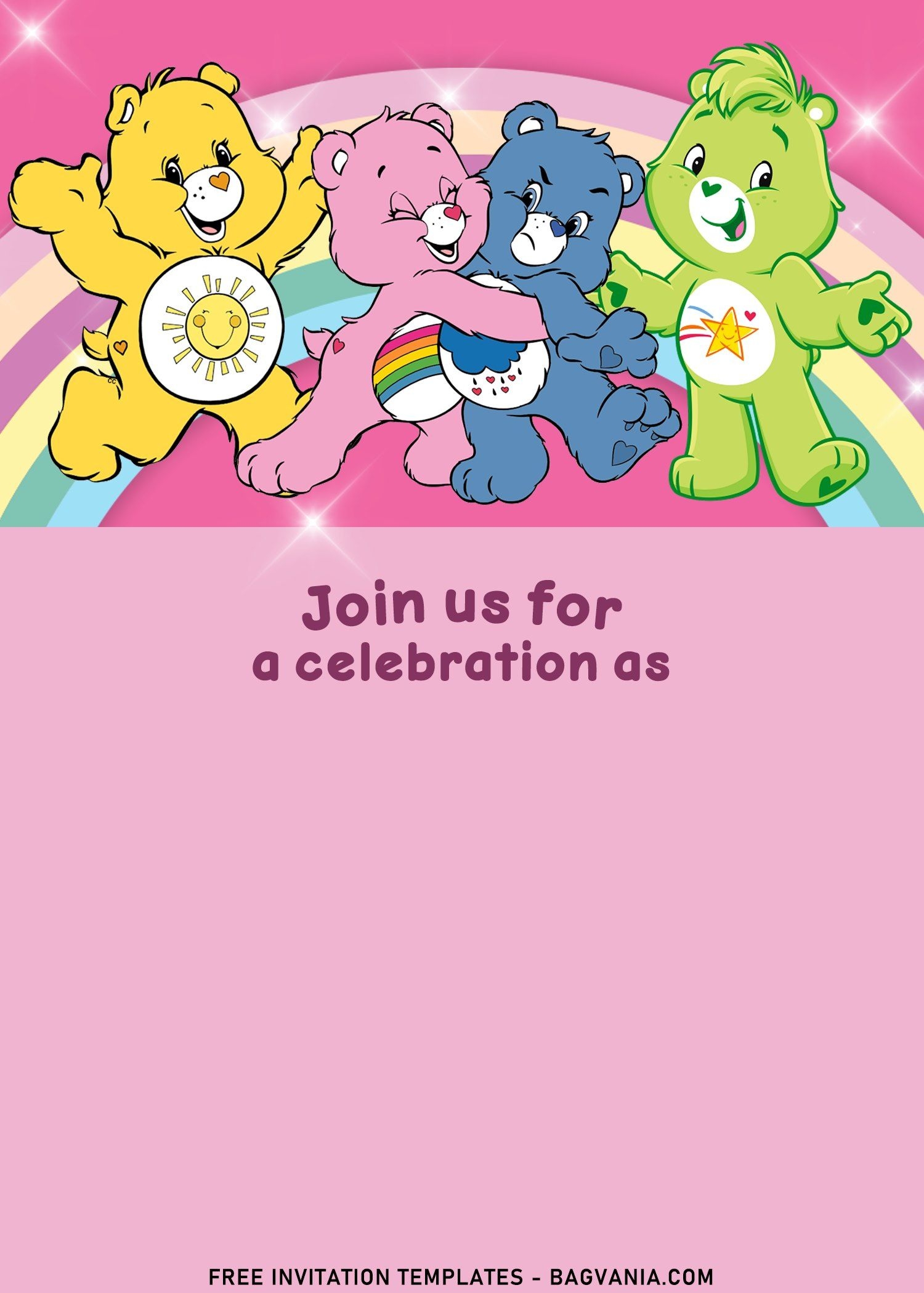 Care Bears Invitations Free Printable