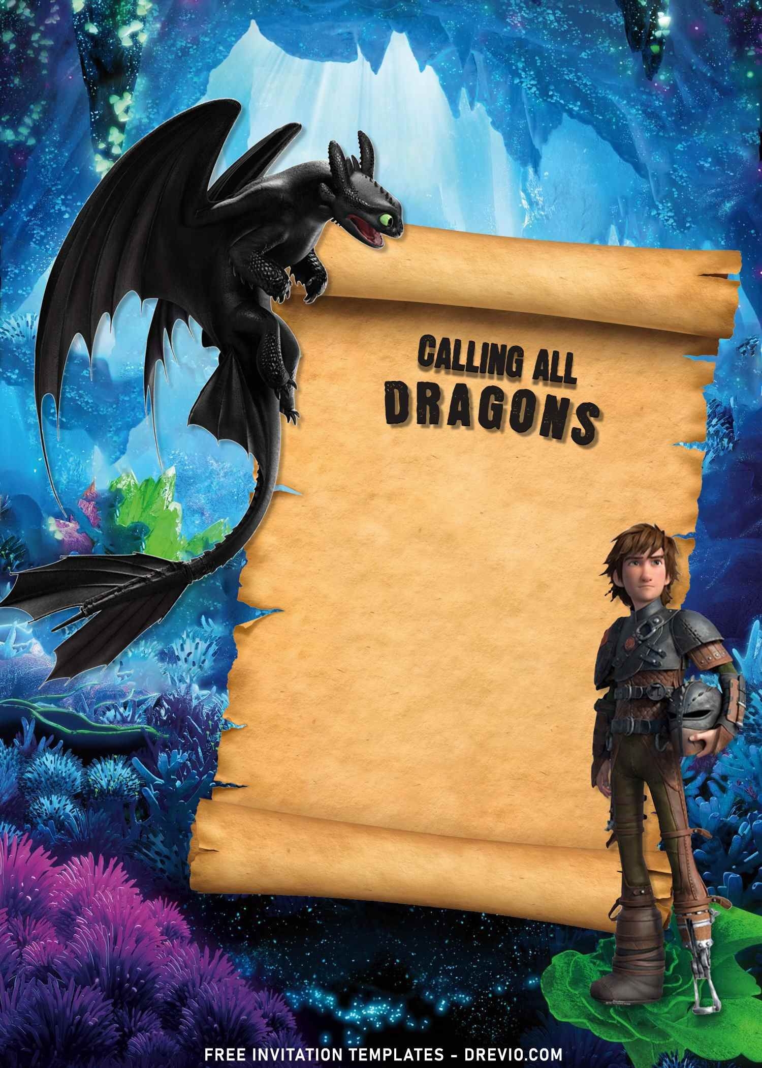 8 How To Train Your Dragon Birthday Invitation Templates