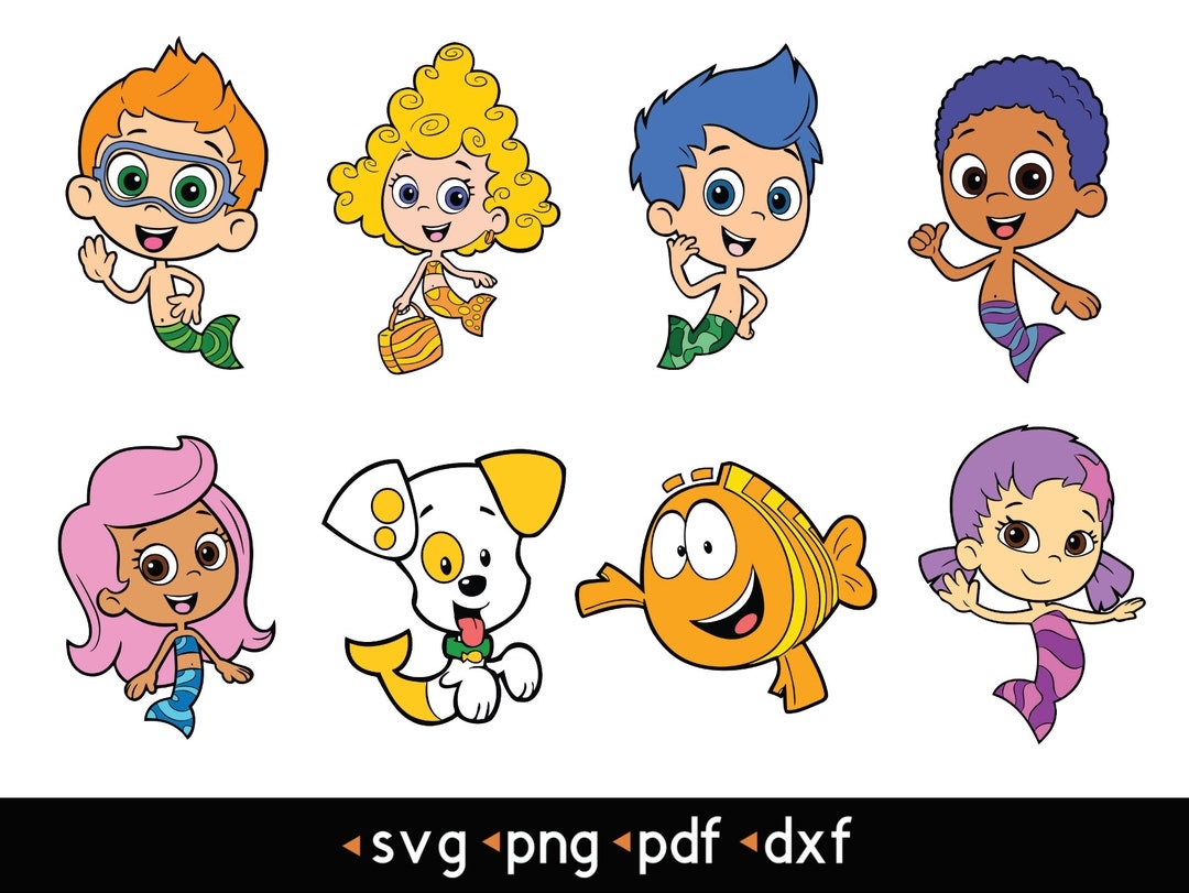 8 Pcs Layered Bubble Guppies Pack Svg Png Pdf Dxf Etsy