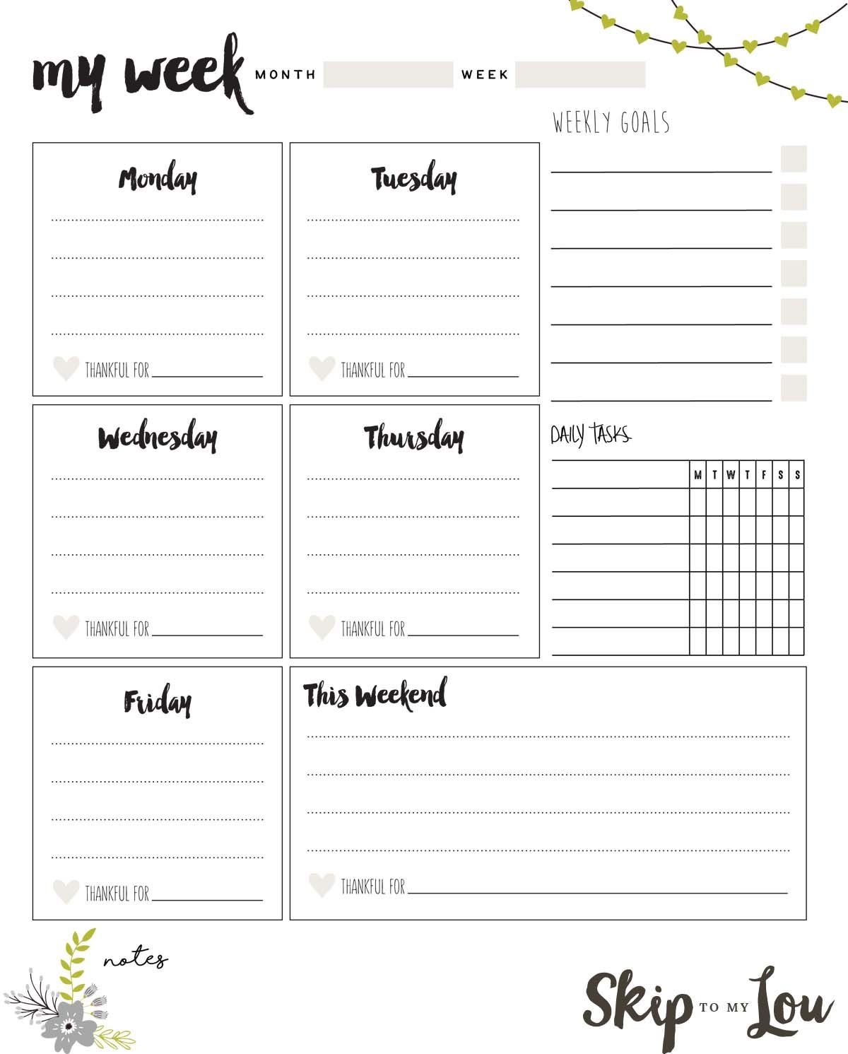Free Pocket Planner Daily Printables