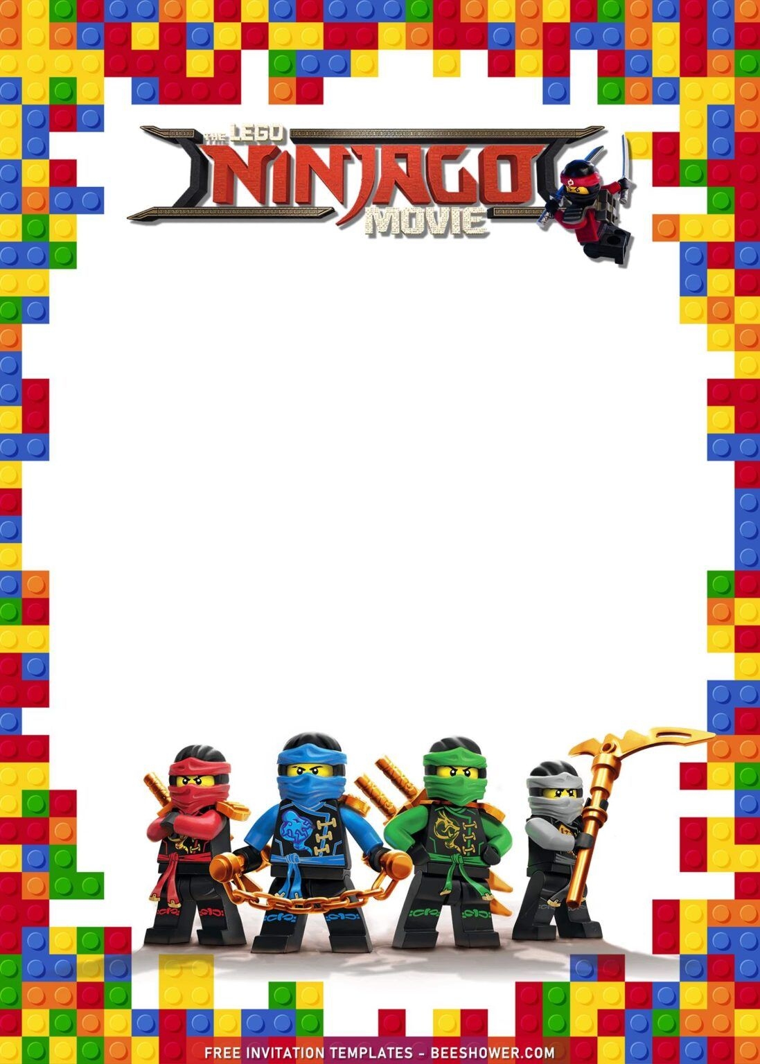 9 Lego Birthday Invitation Templates With Awesome Ninjago Beeshower