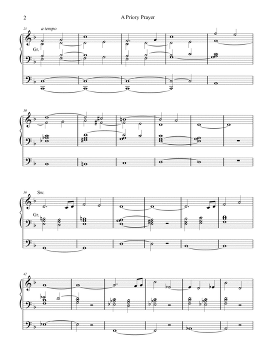 A Priory Prayer Organ Work By Phil Lehenbauer Organ Solo Worksheets Library