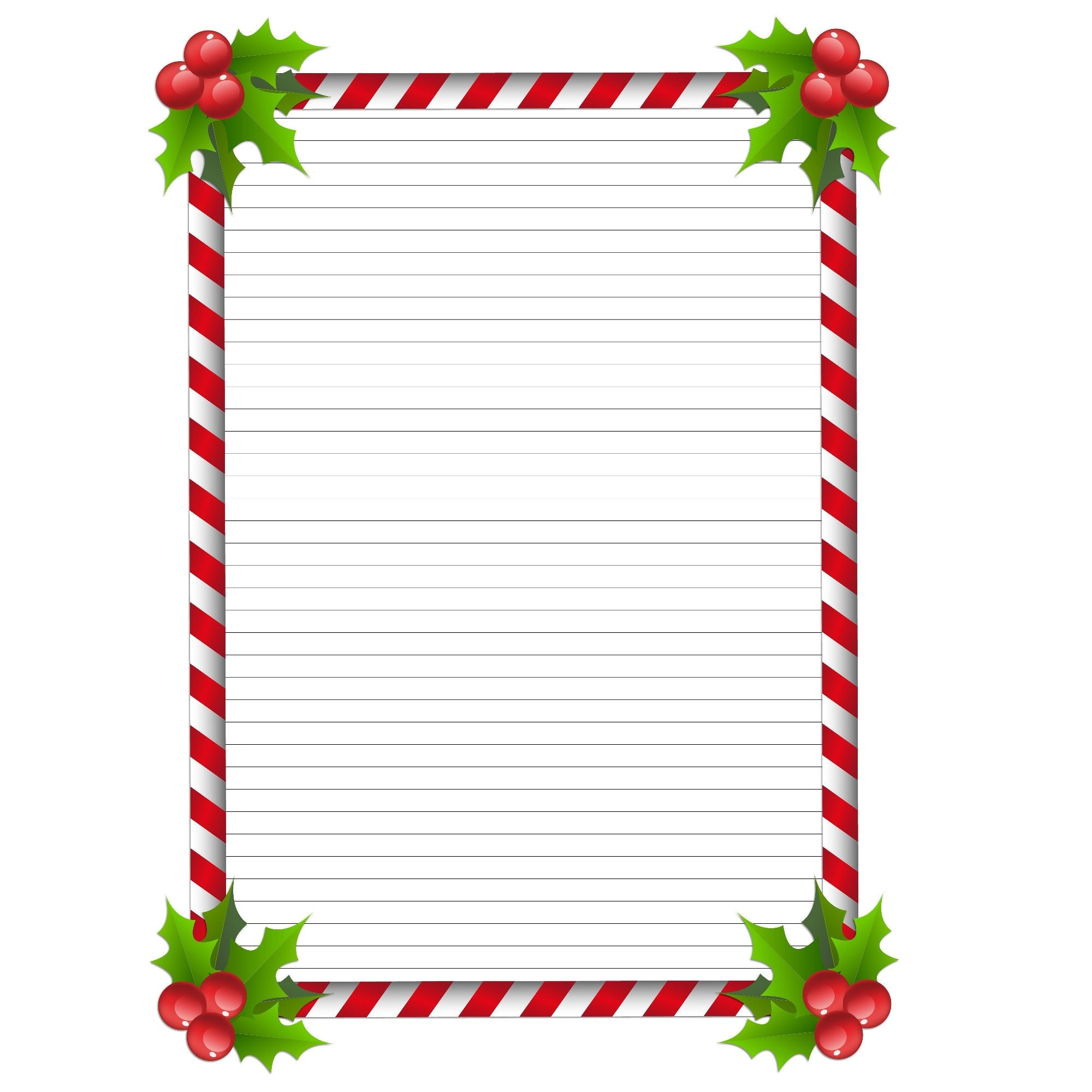 Free Printable Lined Christmas Stationery