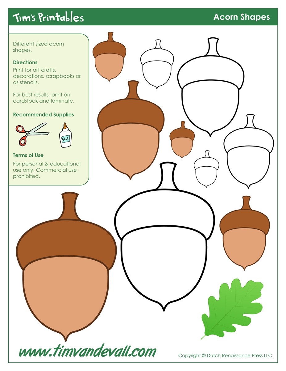Acorn Templates Printable Acorn Shapes Blank Shape PDFs