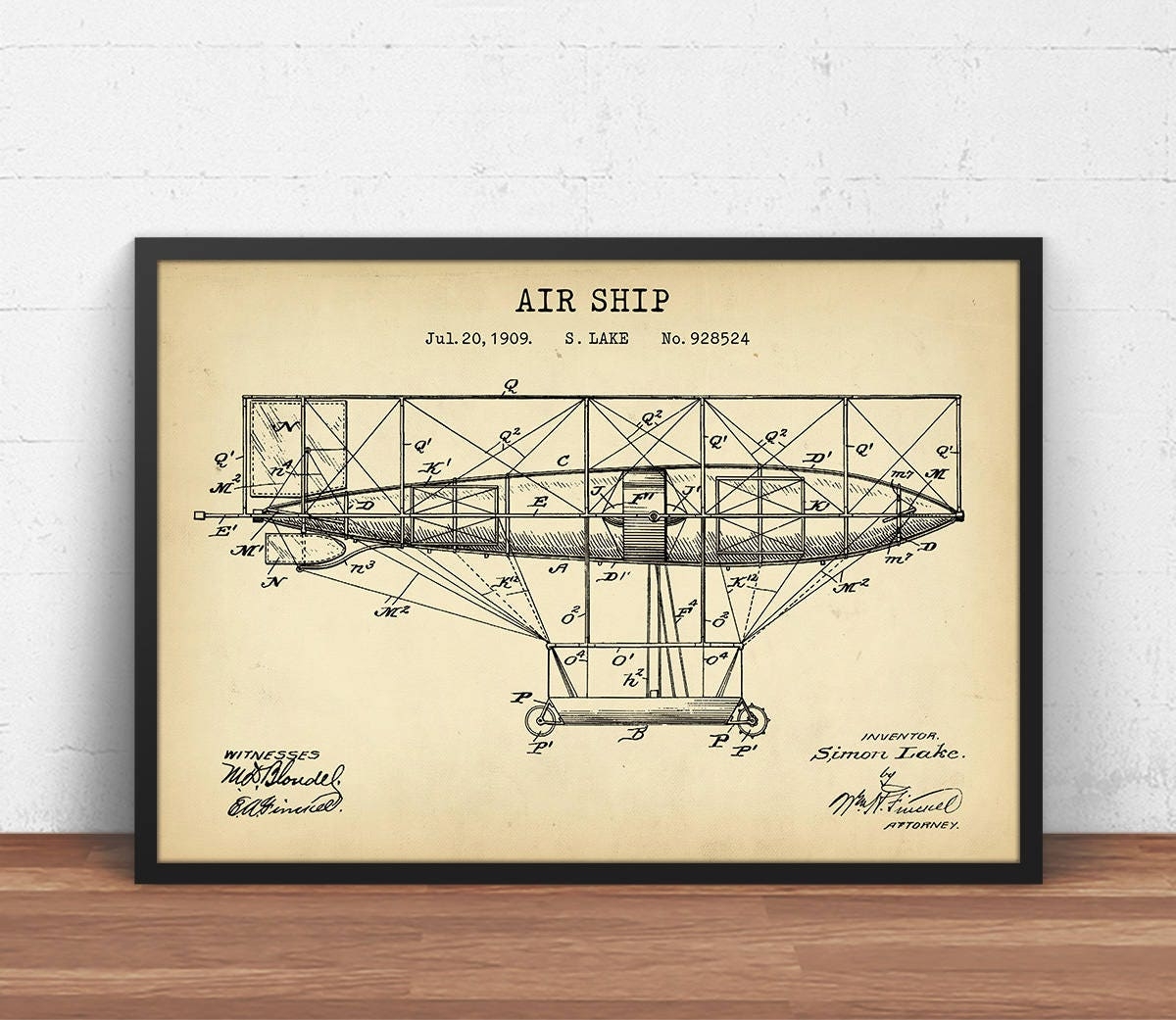 Air Ship Patent Print Flying Machine Art Download Vintage Airplane Traditional Flight Aviator Pilot Gift Aviation Poster Aerospace Art Etsy