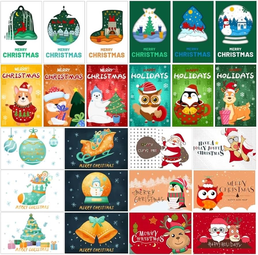Amazon 24 Funny Christmas Cards Christmas Cards With Envelopes And Matching Sealing Stickers 72 Pcs Christmas Cards Boxed With Envelopes Christmas Cards Bulk For Holiday Season s Greetings Large 8 X 6 Office Products