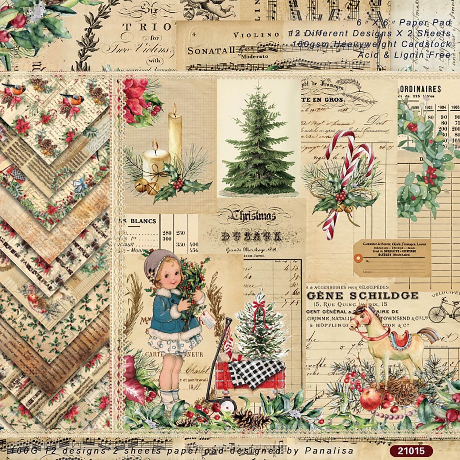 Amazon 24 Sheets 6 X 6 Vintage Christmas Scrapbook Paper Single Sided Cardstock For Scrapbooking Journal Photo Album 21015 Arts Crafts Sewing