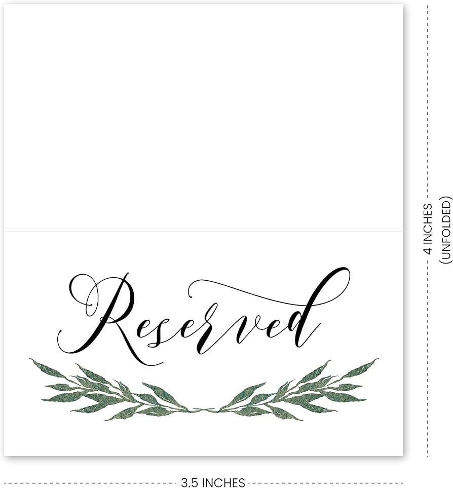 Amazon 25 Greenery VIP Reserved Sign Tent Place Cards For Table At Restaurant Wedding Reception Church Business Office Board Meeting Holiday Christmas Party Printed Seating Reservation Accessories DIY Home Kitchen