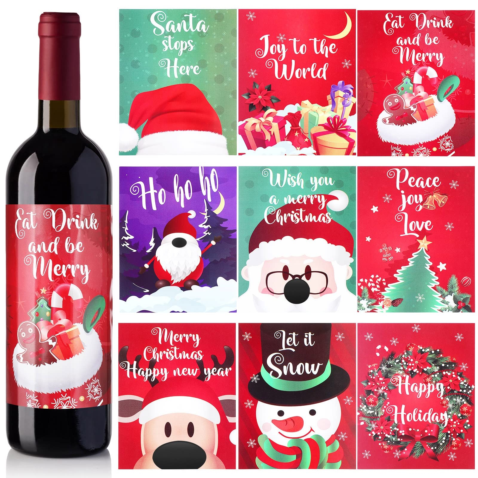 Free Printable Christmas Wine Labels
