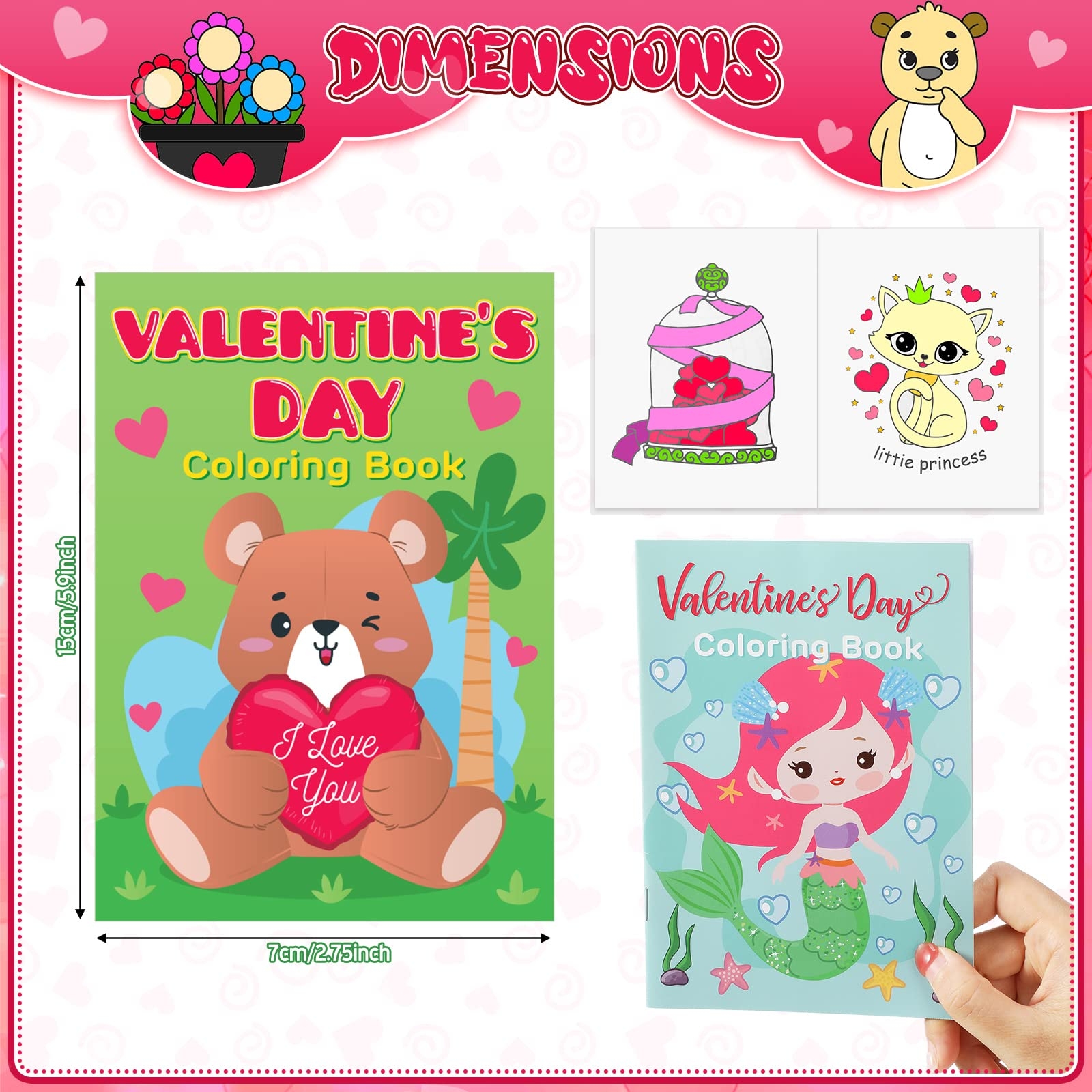 Amazon 45 Pack Valentine s Day Coloring Books For Kids Party Favors Valentine Mini Coloring Book Valentine Theme Goodie Bag Stuffer Fillers Gift School Classroom Fun Activity Supplies Decorations Toys Games