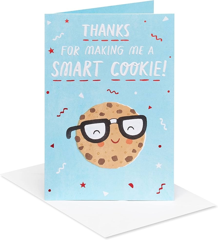 Amazon American Greetings Funny Thank You Card For Teacher Smart Cookie Office Products