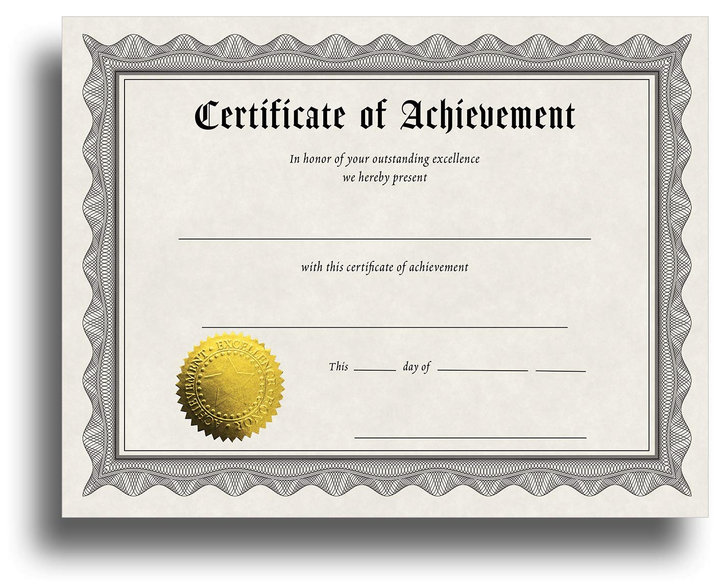 Amazon Certificate Of Achievement Certificate Paper With Embossed Gold Foil Seals 30 Pack Parchment Award Certificates For Students Teachers Employees 8 5 X 11 Inkjet Laser Printable Office Products