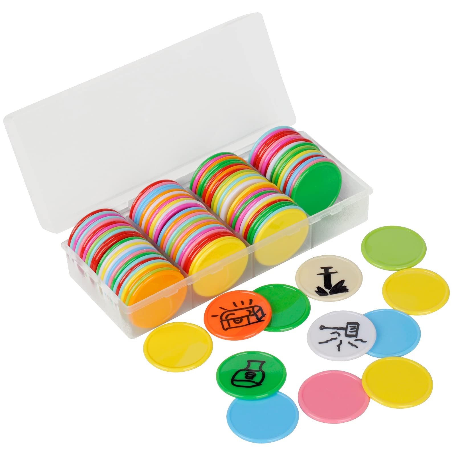 Amazon DND Wet Dry Erase Tokens Set Of 100 Colorful Blank Counters 1 5 Customizable Reusable Game Discs For Dungeons Dragons MTG Bingo Clips And Any Tabletop RPGs 