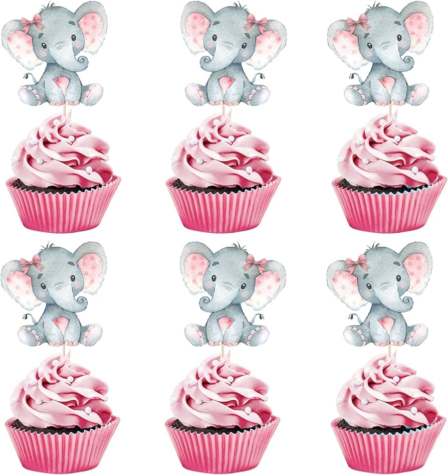 Free Printable Elephant Cupcake Toppers