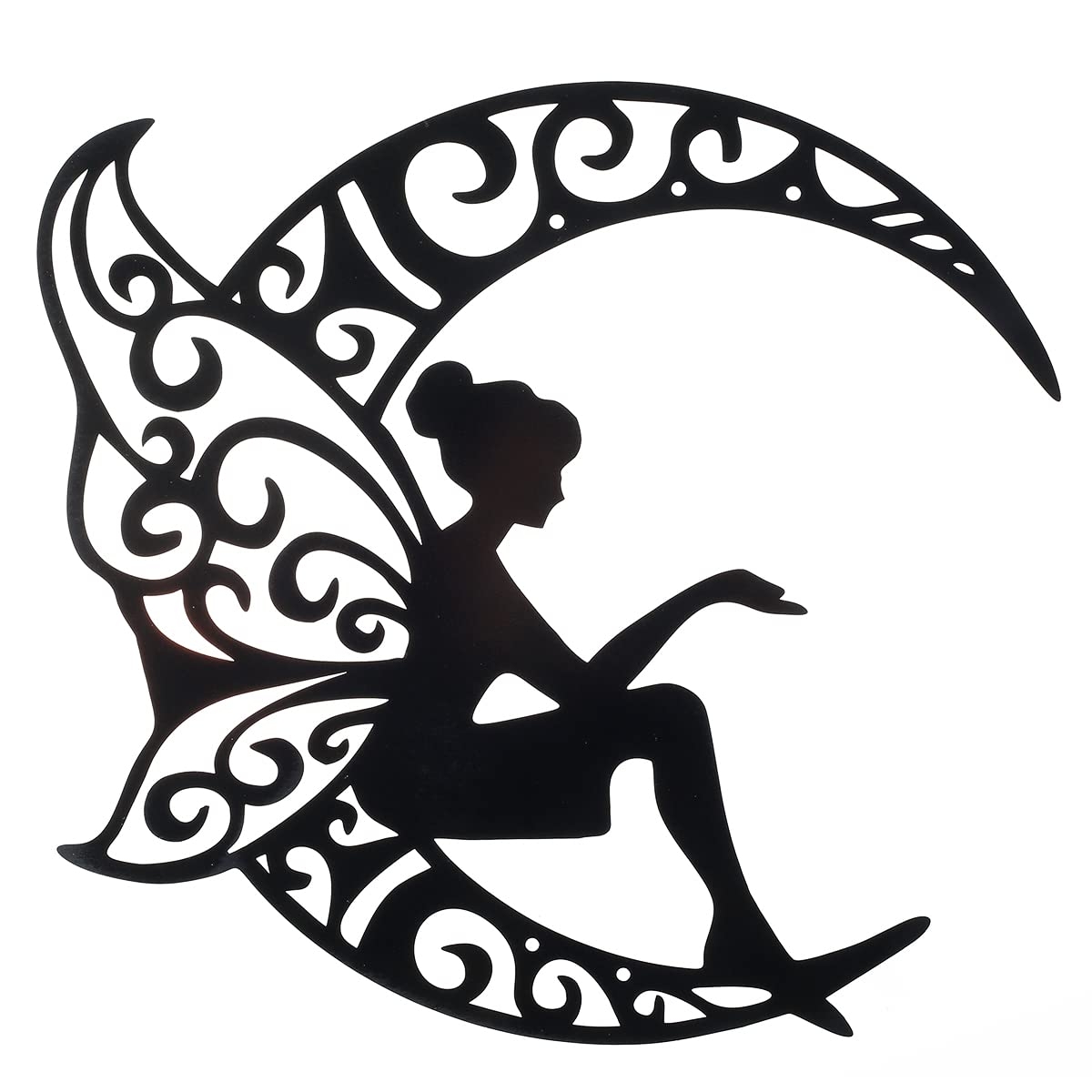 Amazon Fairy Silhouette Wall Art Romantic Iron Plating Flower Fairy Wall Ornament Sticker Exquisite Non Burr Fairy Silhouette Hanging Branch Decor For Bedroom Living Room Corridor B Style Ball Head Fairy Home 