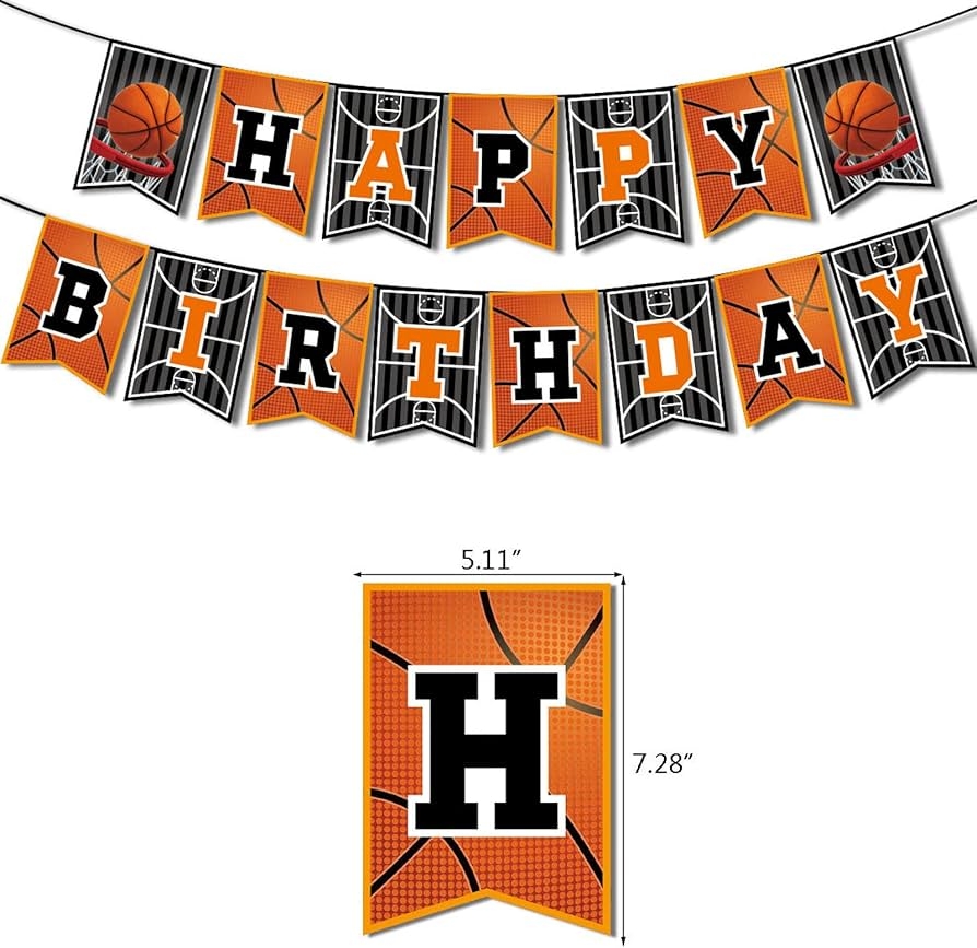 Amazon GLASNES Basketball Happy Birthday Banners For Basketball Birthday Party Baby Shower Toys Games