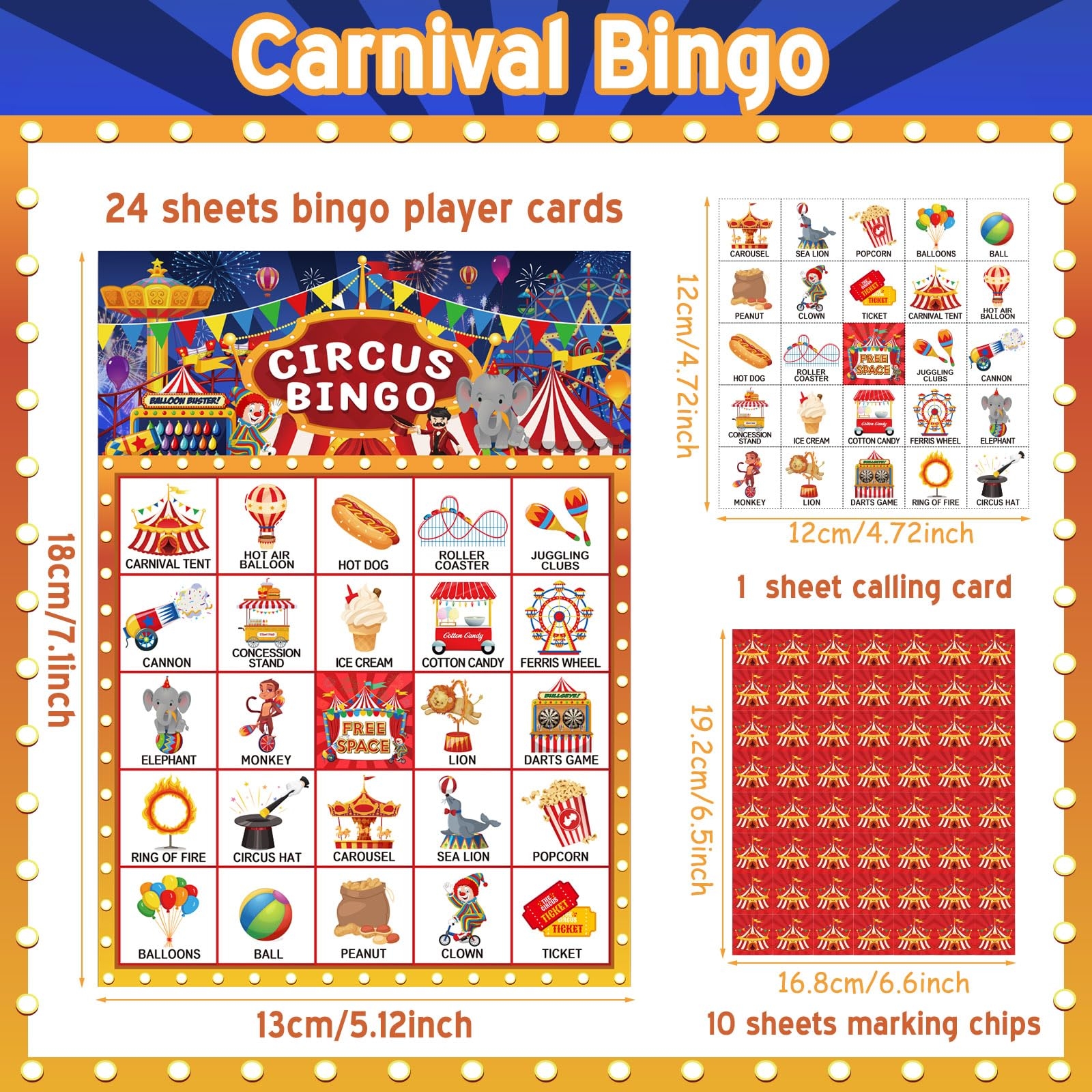 Free Printable Carnival Bingo Cards