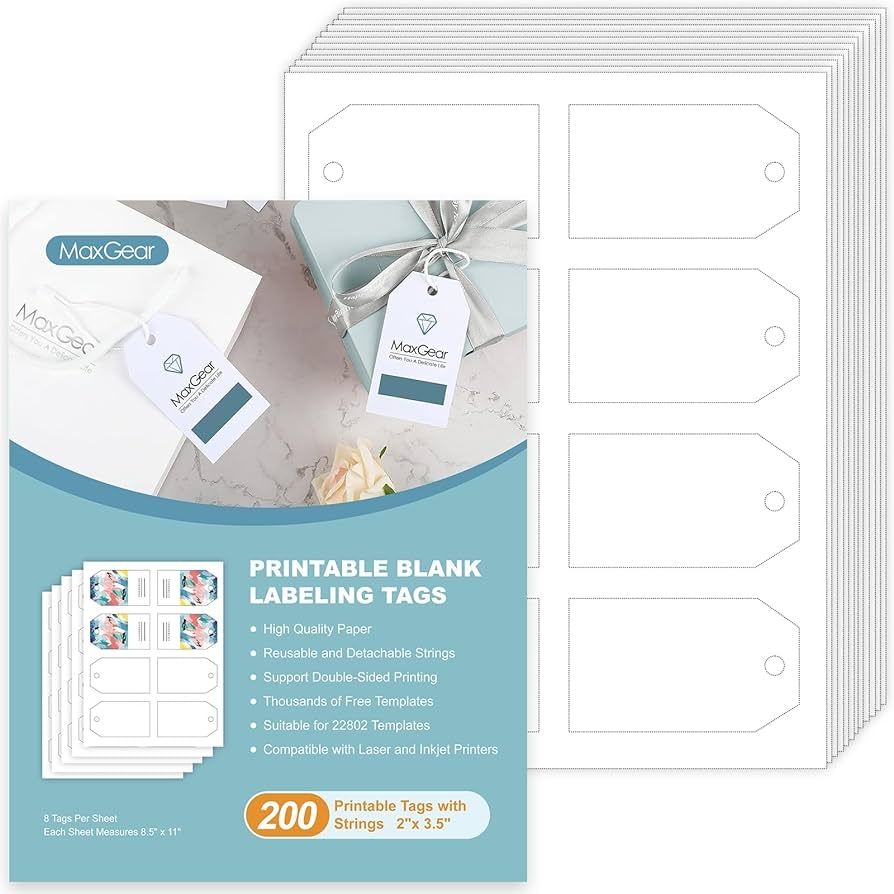 Amazon MaxGear 200 Price Tags Gift Tags Price Tags With String Clothing Tags Gift Tags With String Tags For Clothes Hang Tags Paper Tags String Tags Jewelry Tags 2 X 3 5 