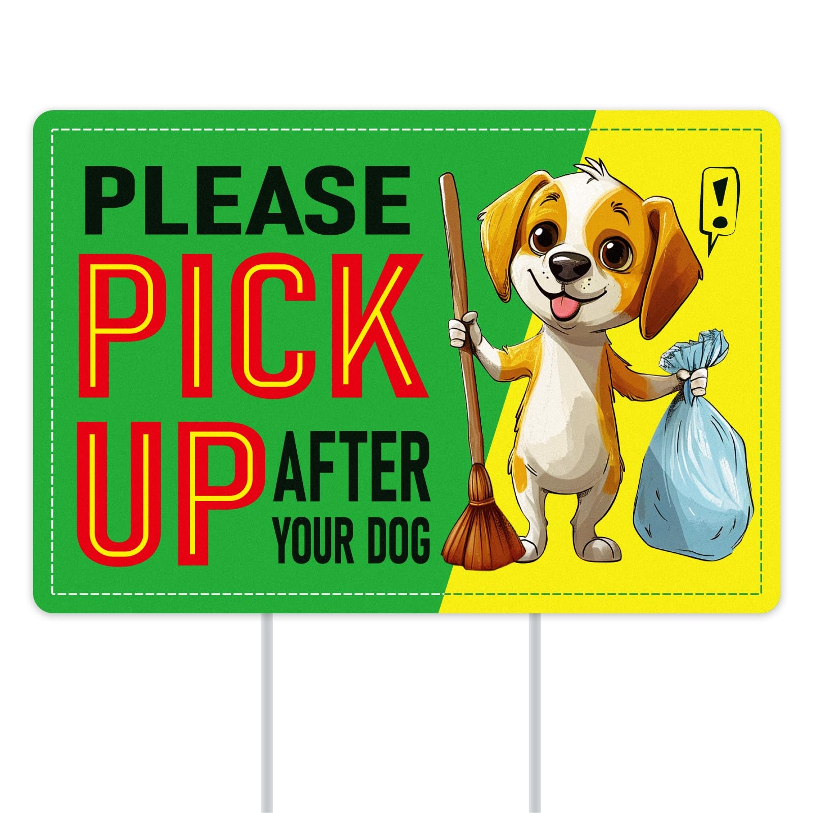 Amazon PETCEE Pick Up After Your Dog Signs With Stakes 12 x 8 Double Side No Dog Poop Lawn Signs No Poop Signs For Lawn No Pooping Dog Signs For Yard Clean Up