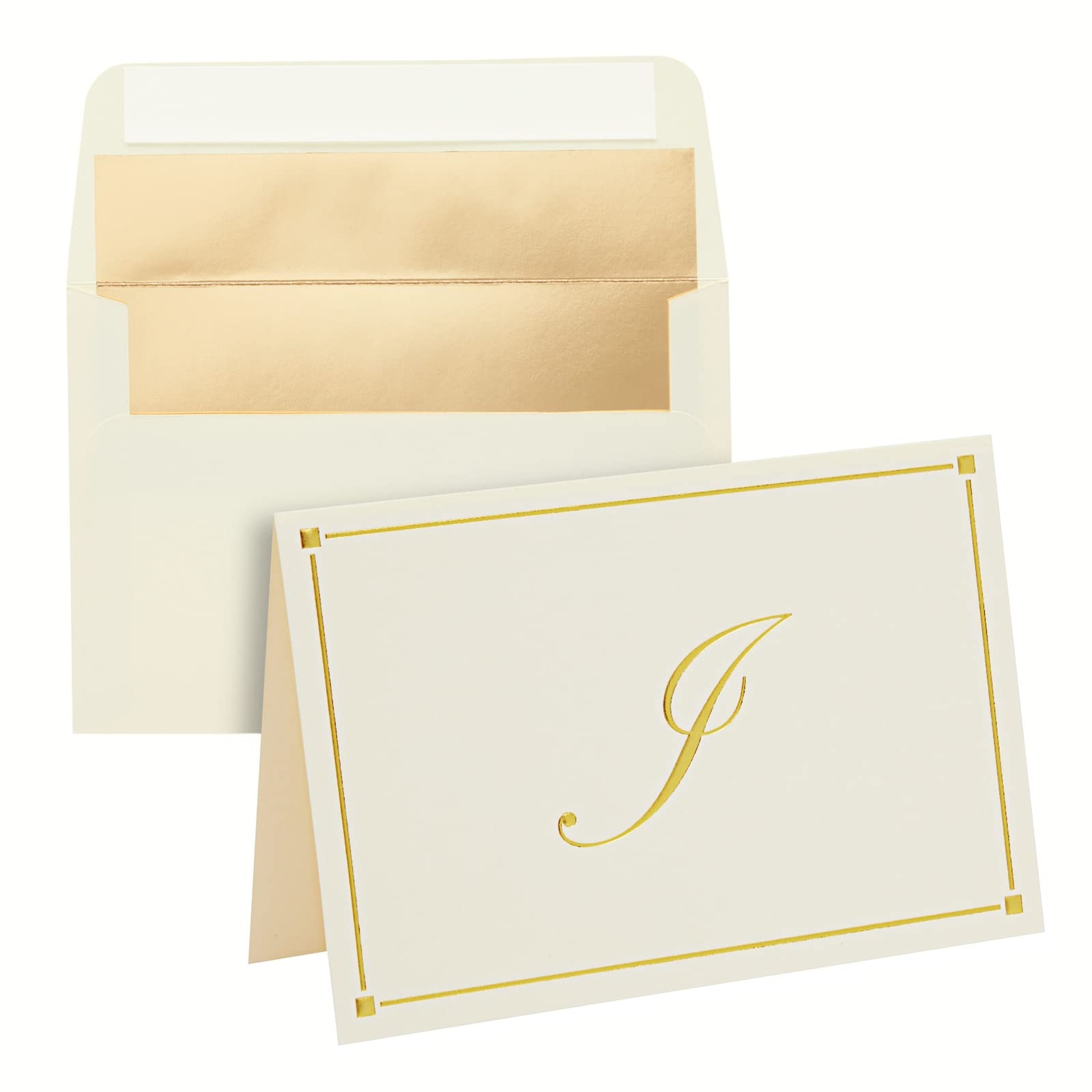 Amazon Pipilo Press Gold Foil Letter I Personalized Blank Note Cards With Envelopes 4x6 Initial I Monogrammed Stationery Set Ivory 24 Pack Health Household